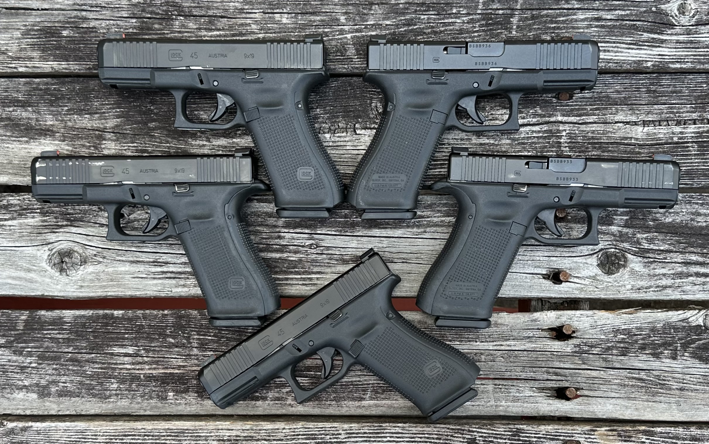 (1) Police Trade Glock 45 Gen 5 9mm Ameriglo Night Sights 17 Round Capacity