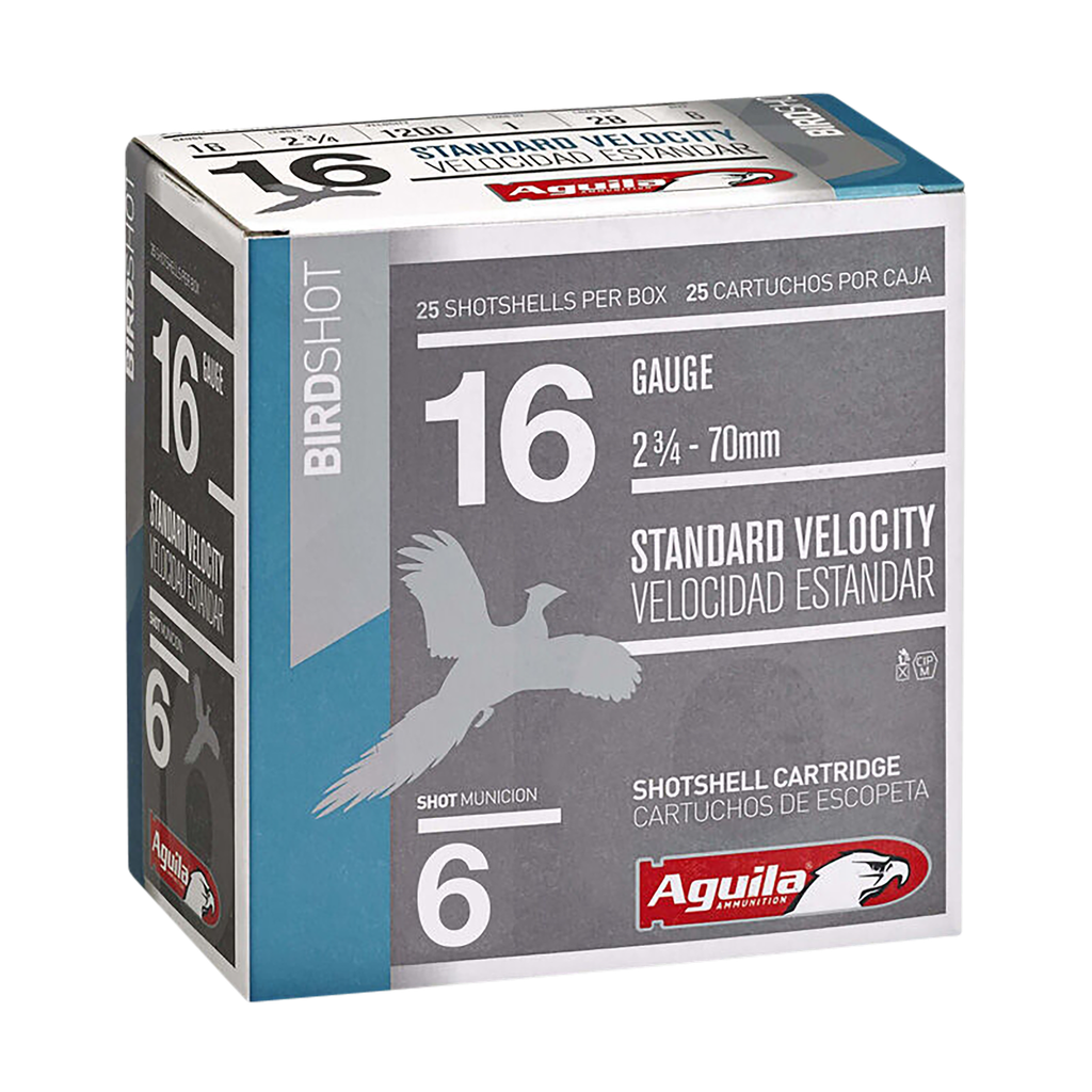 AGUILA BIRDSHOT, AGUILA 1CHB1616 STD 16GA 6 SHOT 1OZ 25/10