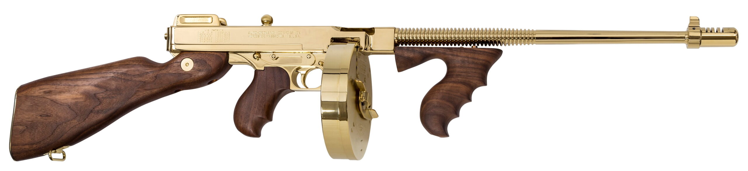 Auto Ordnance Thompson 1927A-1 45 ACP Gold Plated Deluxe Carbine T150DTG