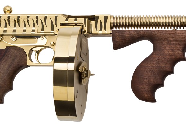 Auto Ordnance Thompson 1927A1 Deluxe 45 ACP Gold Tiger Stripe Tommy Gun