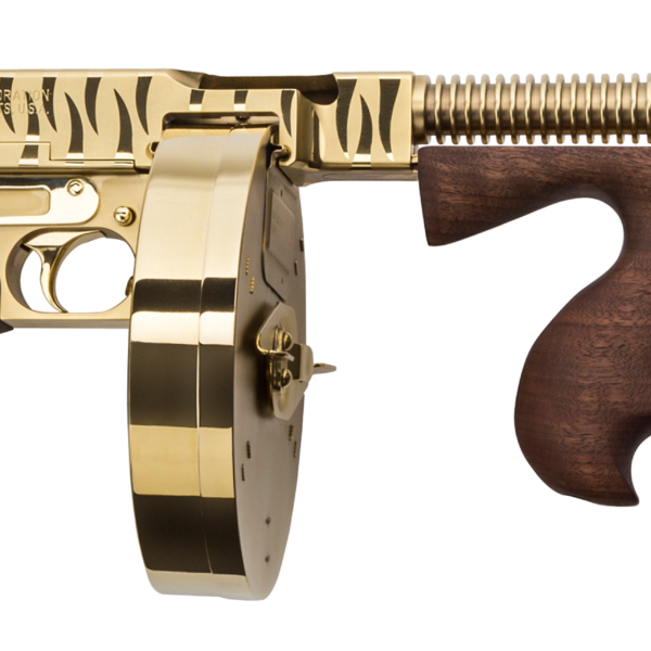 Blem Auto Ordnance Thompson 1927A1 Deluxe 45 ACP Gold Tiger Stripe Tommy Gun
