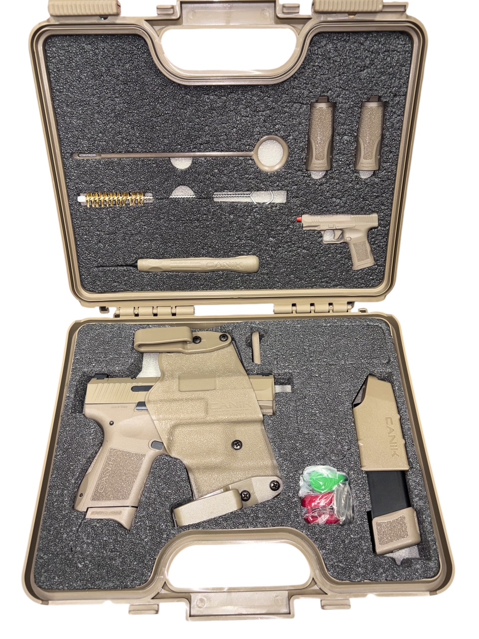 Canik Mete MC9 FDE – 9mm Compact Carry Pistol with Holster & Cleaning Kit