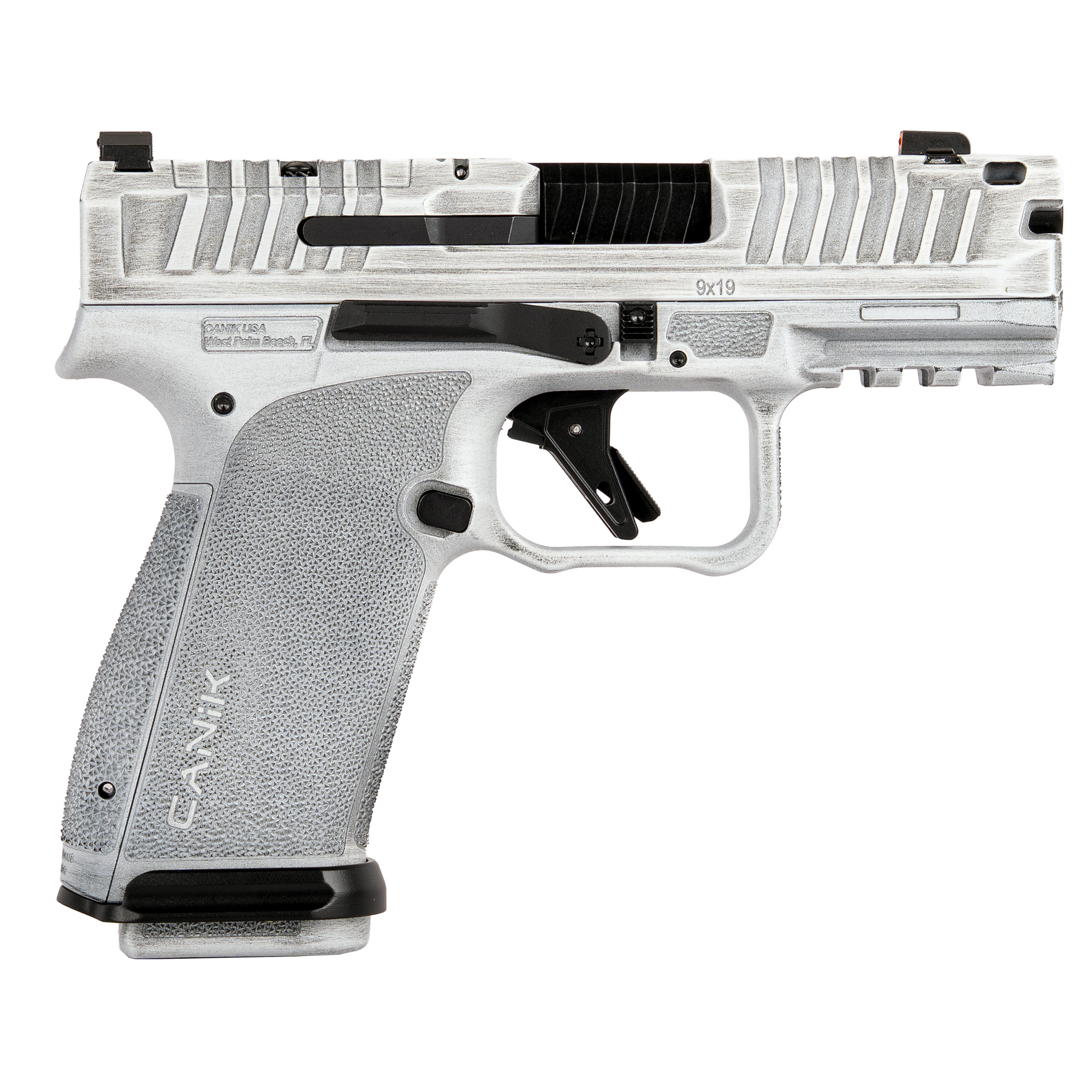 Canik METE MC9 Prime Arctic Distressed White 9mm Optics Ready 17 Round Capacity HG8328AD-N