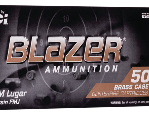 CCI 5201 BLAZER BRASS 9MM 124 GRAIN FMJ 50 RNDS