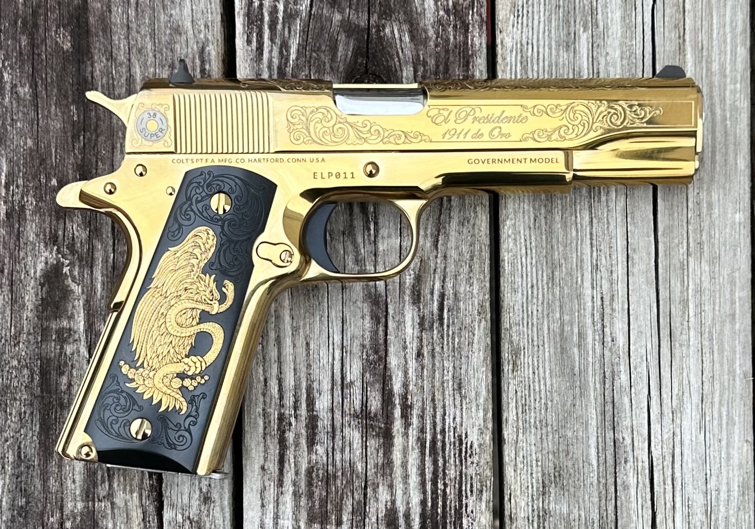 Colt 1911 38 Super El Presidente De Oro Gold Engraved 1 OF 500 O1911C-SS38-ELP