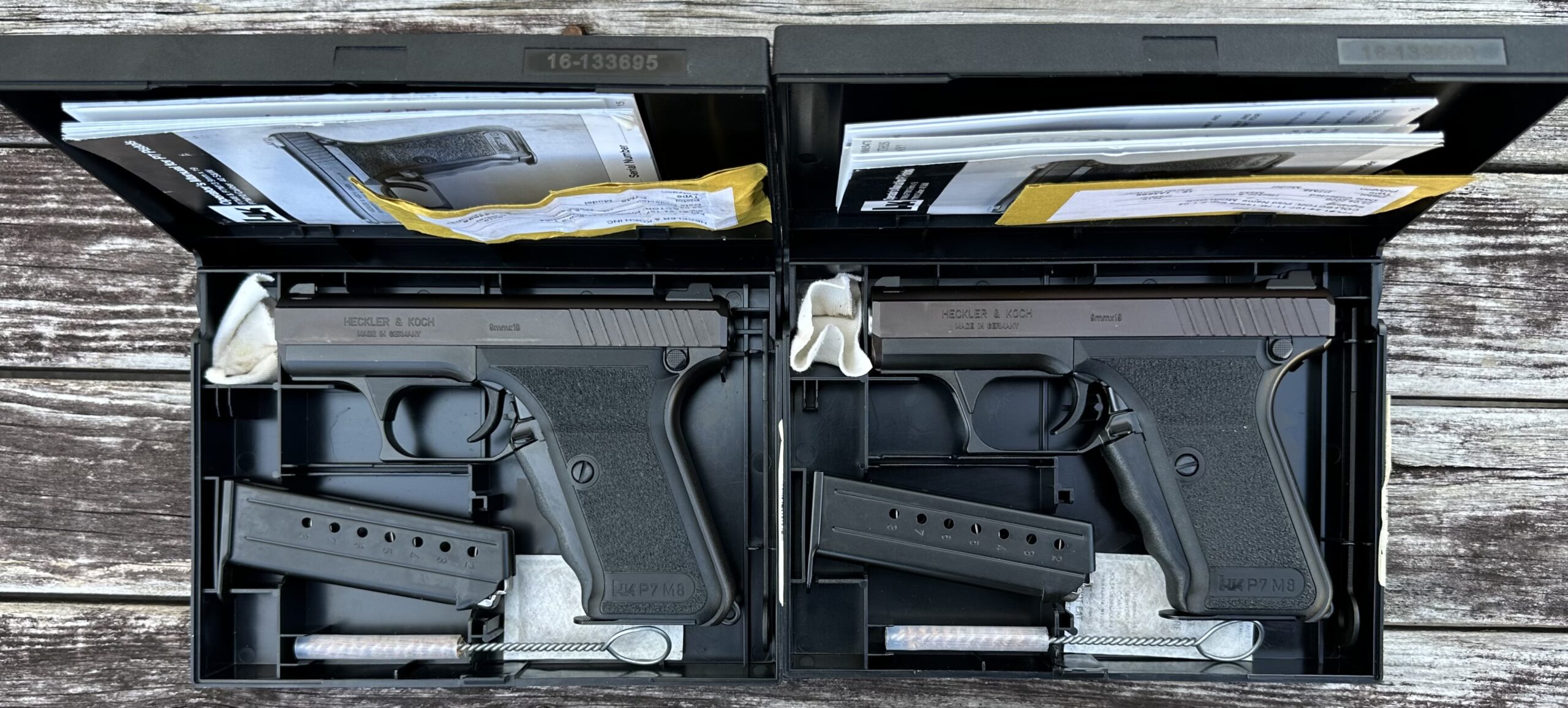 Consecutive Pair HK Heckler & Koch HK P7 M8 9mm Squeeze Cocker Circa 2006