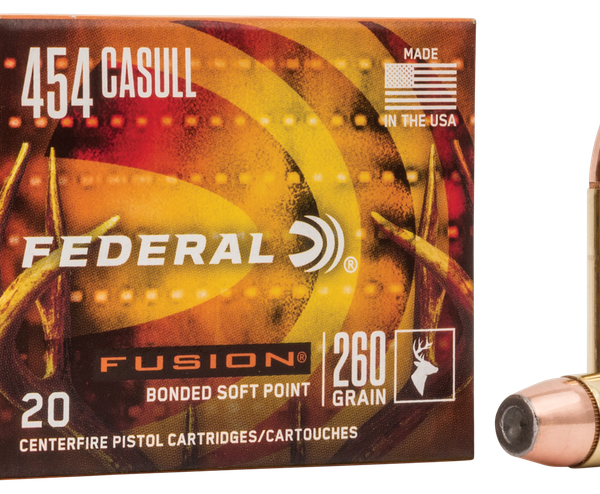 FEDERAL F454FS1 FUSION HANDGUN 454 CASULL 260 GRAIN SOFT POINT 20 RNDS