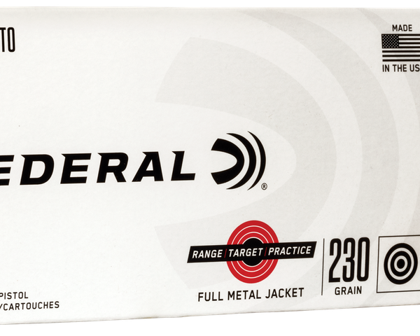 FEDERAL RTP45230 RANGE & TARGET 45 ACP 230 GRAIN FMJ 50 RNDS