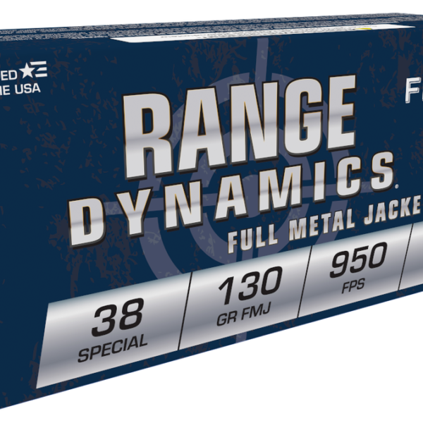 FIOCCHI 38A RANGE DYNAMICS 38 SPECIAL 130 GRAIN FMJ 50 RNDS