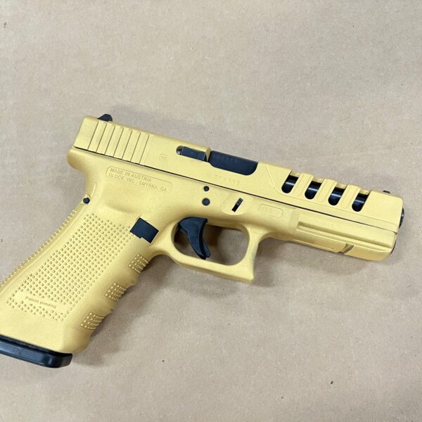 Glock 17 Gen 4 9mm Gold w/ Lightning Slide Cuts [Exclusive]