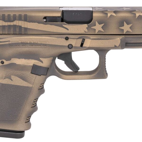 Glock 19 Gen 3 9mm Burnt Bronze Distressed Flag UI1950204-BBBWFLAG