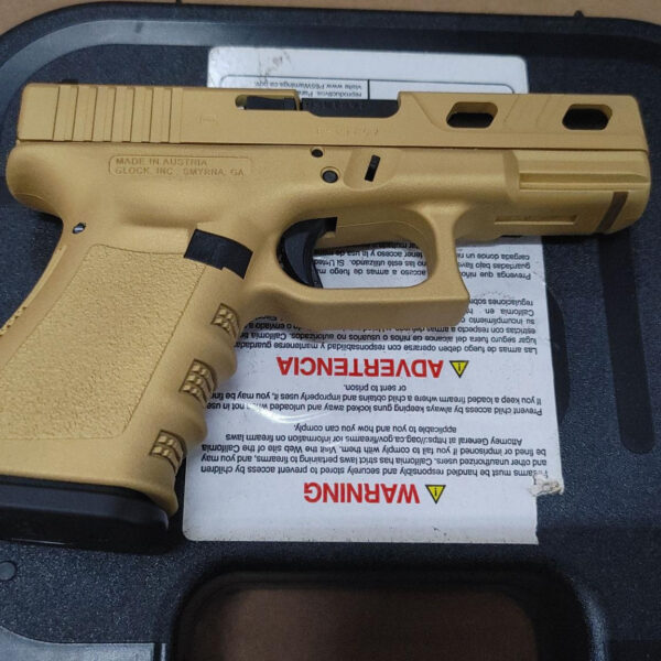 Glock 19 Gen 3 9mm Gold Finish Slide Cuts