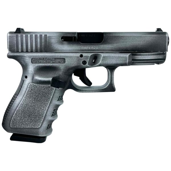 Glock 19 Gen 3 Custom 9mm Crushed Silver Distressed 15 Round Capacity PI1950203CSD