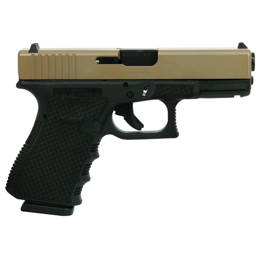 Glock 19 Gen 3 Custom 9mm FDE Slide Chainmail Stippled Frame PI1950203CMSFDE