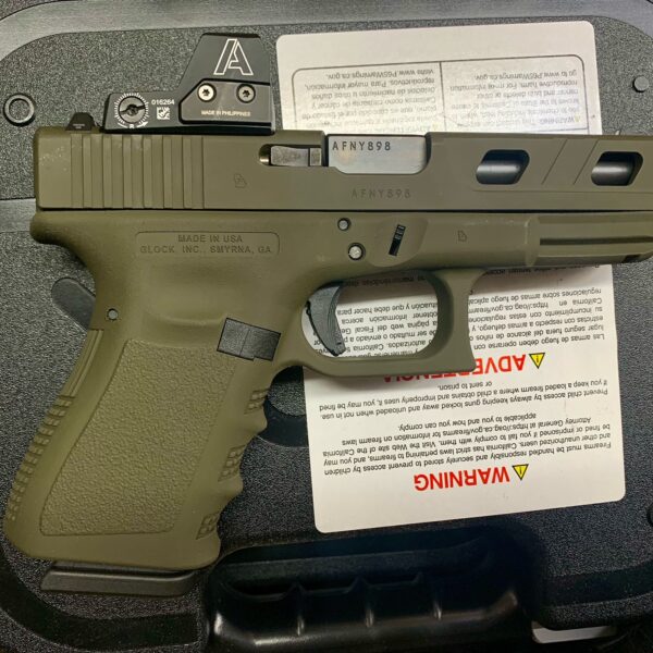 Glock 19 Gen 3 OD Green Window Cuts Ameriglo Red Dot MOS RMR Cut