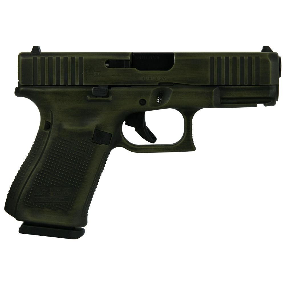 Glock 19 Gen 5 9mm Distressed Bazooka Green 15 Round Capacity G19 PA195S203BGD
