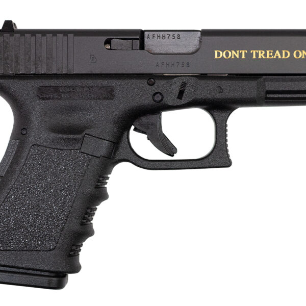 Glock 19 Gen3 9mm with Gadsen Flag and Don't Tread on Me Gold Engraving DAV-12411