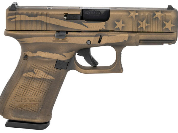 Glock 19 Gen5 MOS, 9mm, 4" Barrel, Coyote Battle Worn Flag, 15rd PA195S204MOSBBBWFLAG