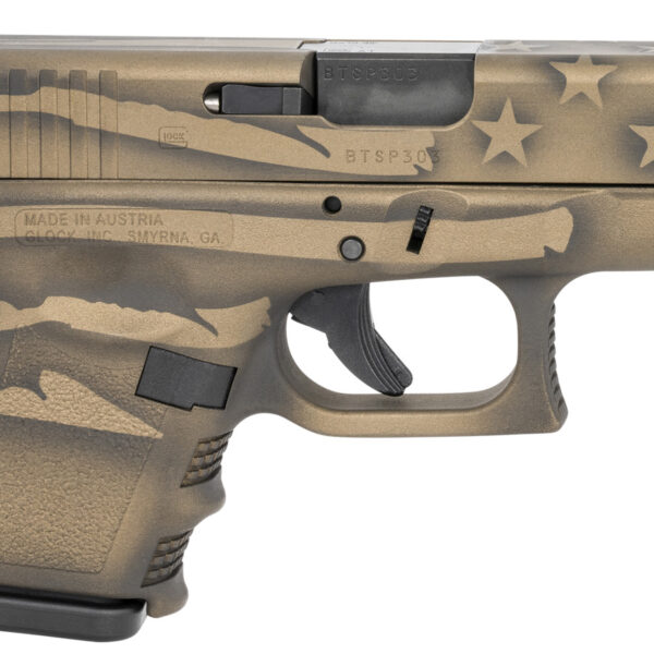 Glock 26 Gen 3 9mm 3.43" Burnt Bronze Flag, (2) 10-Rd, Ivs Exclusive PI2650204-BBBWFLAG