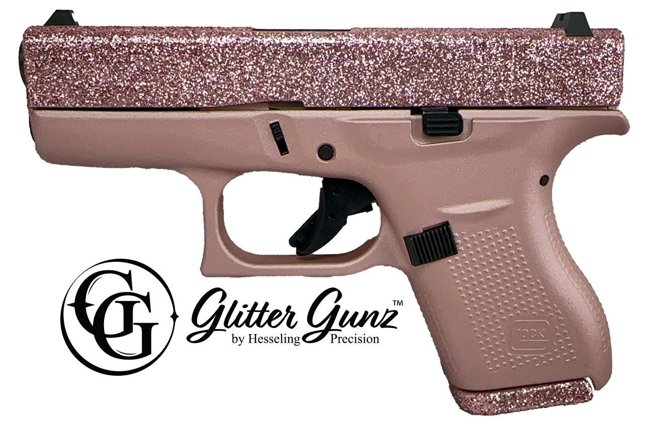 Glock 42 380 ACP Rose Gold Glitter Gunz 6- Round Capacity UI4250201RGGG