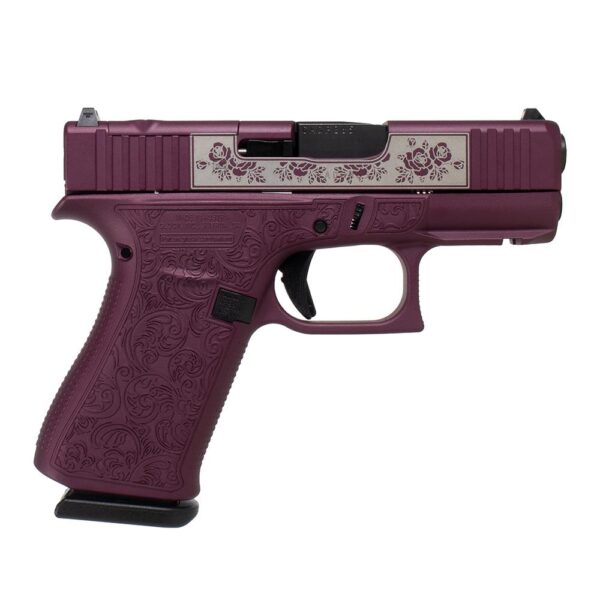 Glock 43X 9mm Glock & Roses Full Engraved Black Cherry MOS Optics Ready PX4350201FRMOSBCP