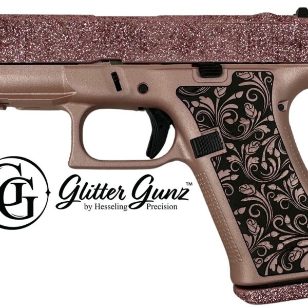 Glock 43X 9mm MOS Optics Ready Filigree Rose Gold Glitter Gunz PX4350201FRMOSVRGG