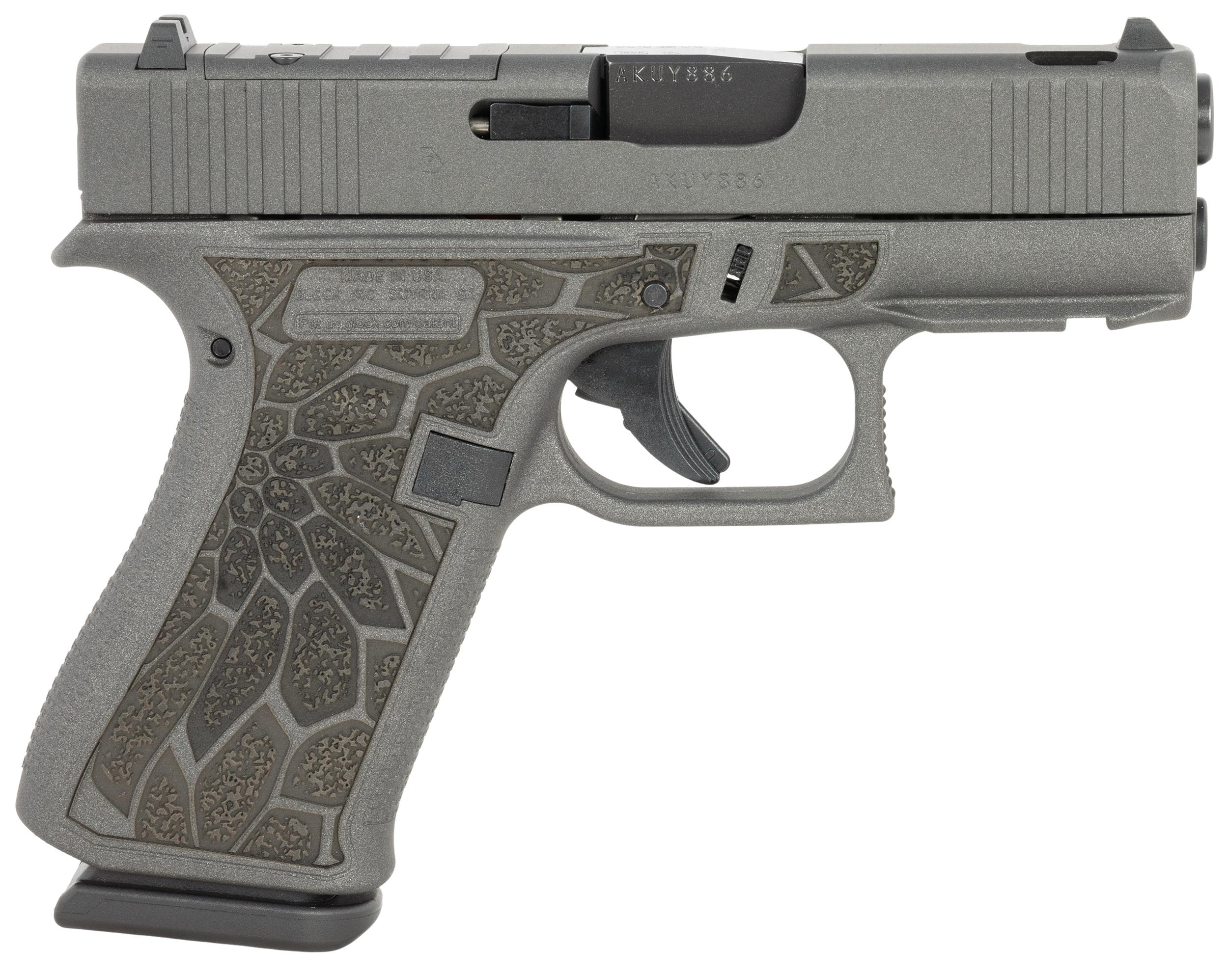 Glock 43X 9mm MOS Ported Cobalt Grey & Textured Grip UX4350204NCRUPCOB