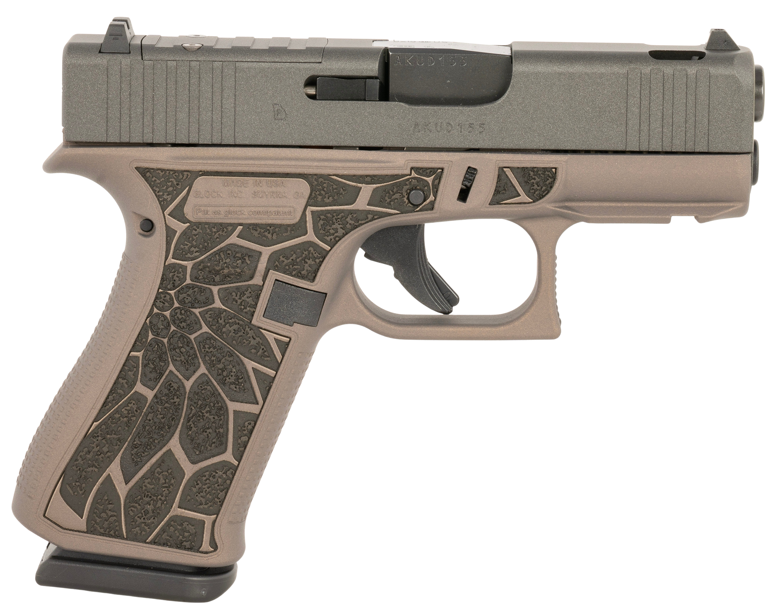 Glock 43X 9mm MOS Ported Gold Cerakote & Textured Grip UX4350201FRCRUP