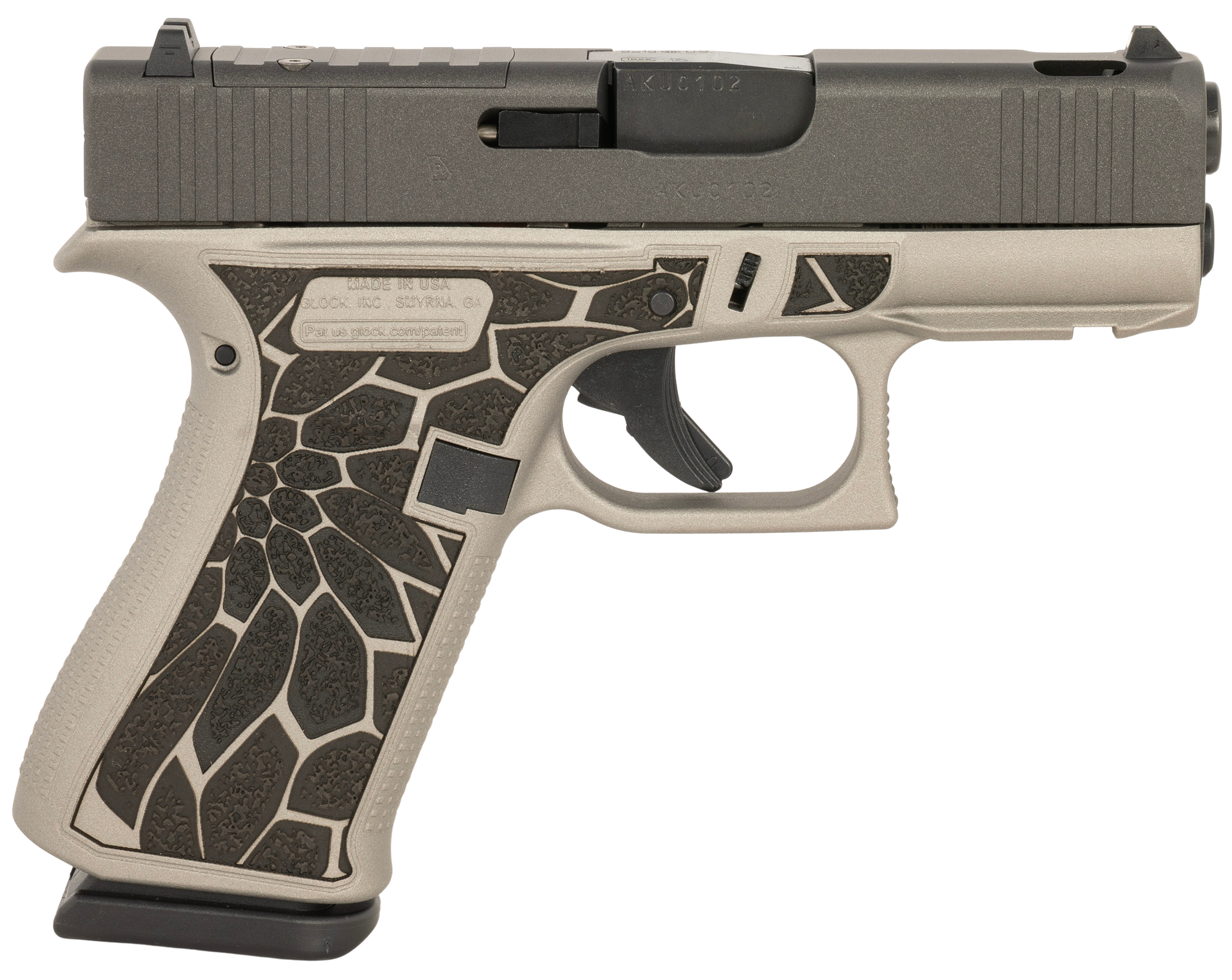 Glock 43X 9mm MOS Ported Titanium Silver/Black & Textured Grip UX4350204NCRUPTI