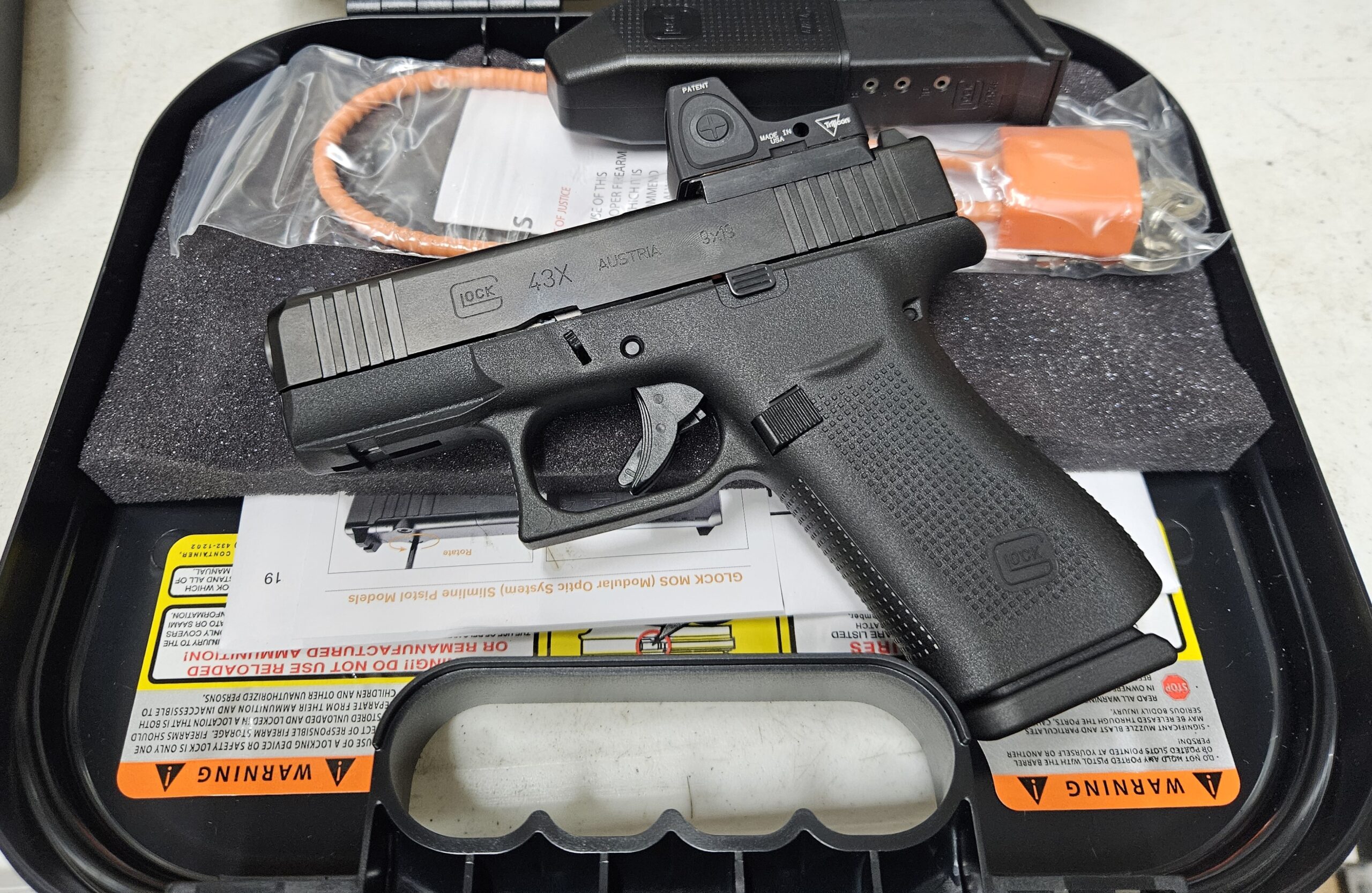 Glock 43X MOS 9mm Luger With Trijicon RMRcc Red Dot PX4350201FRMOS