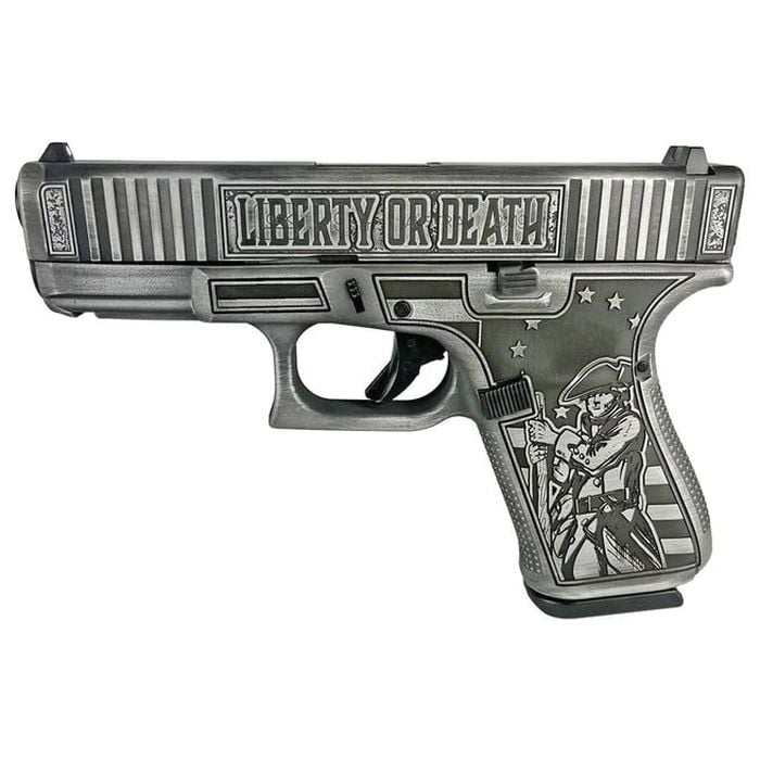 Glock G19 Gen5 Custom Patriot Gray Live or Die Compact 9mm 4.02" 15rds, Patriot Gray