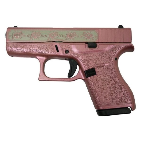 Glock G42 Custom Glock & Roses Medusa Pink Subcompact .380 ACP 3.25" 6rds, Medusa Pink