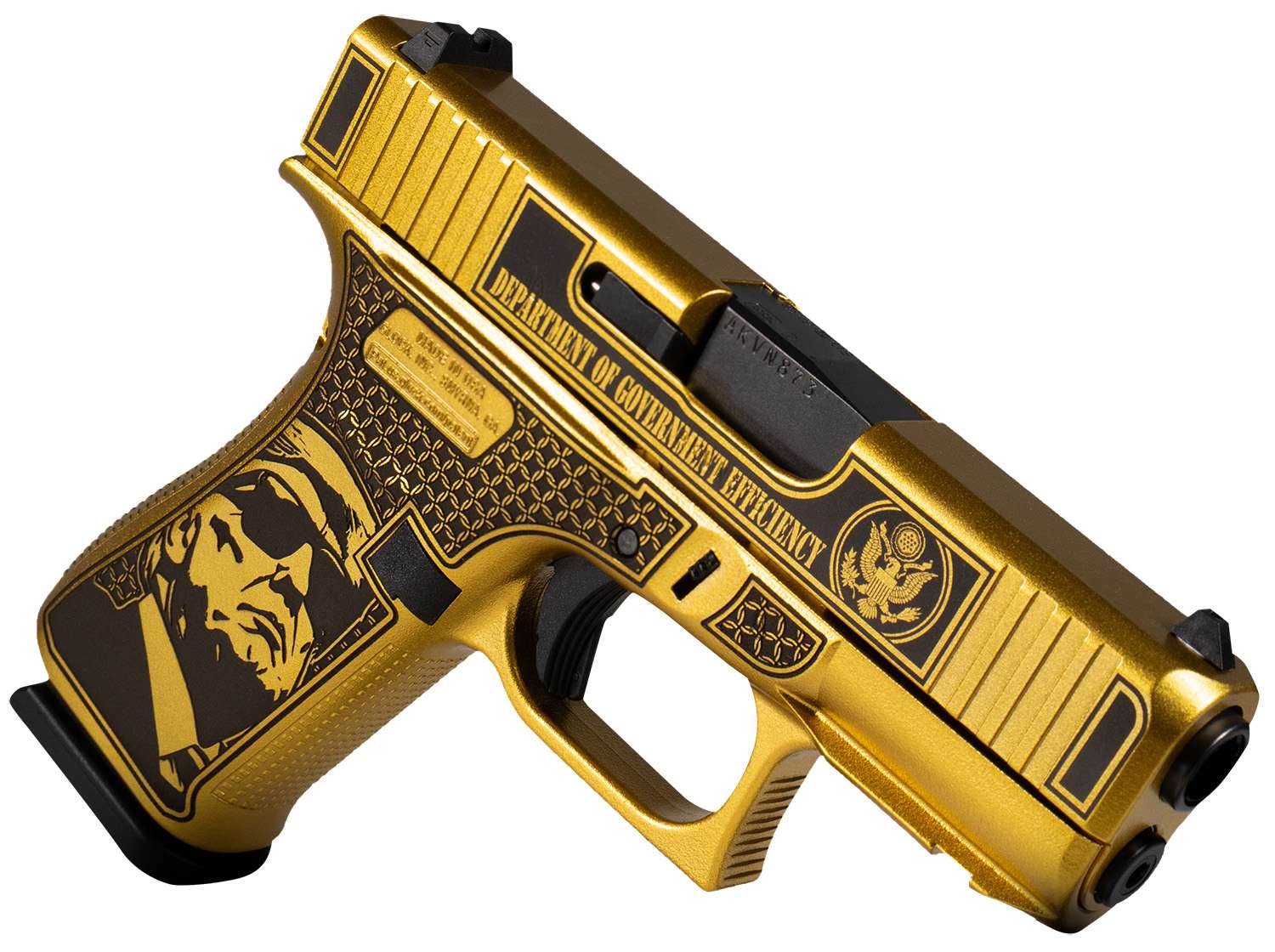 Glock G43X 9mm DOGE 43X Gold Trump 10 Round Capacity UX4350204NDGE