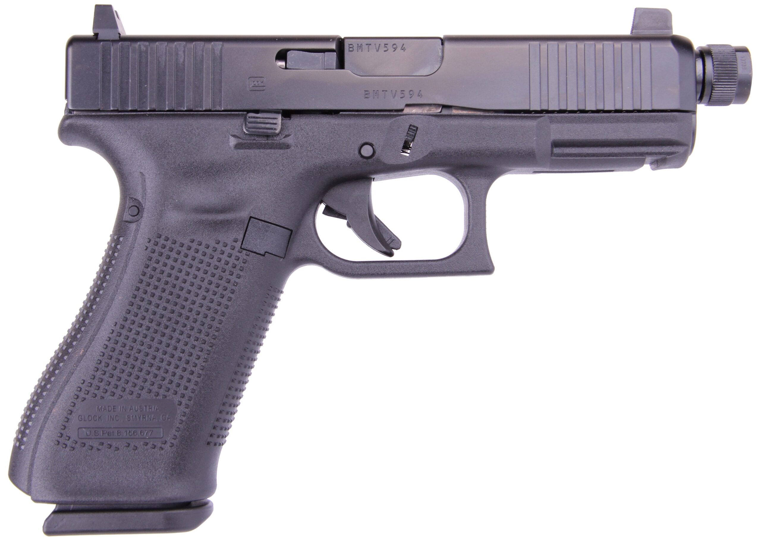 Glock G45 9mm Gen 5 Model 45 Threaded Barrel Suppressor Height Sights PA455S3G03TB