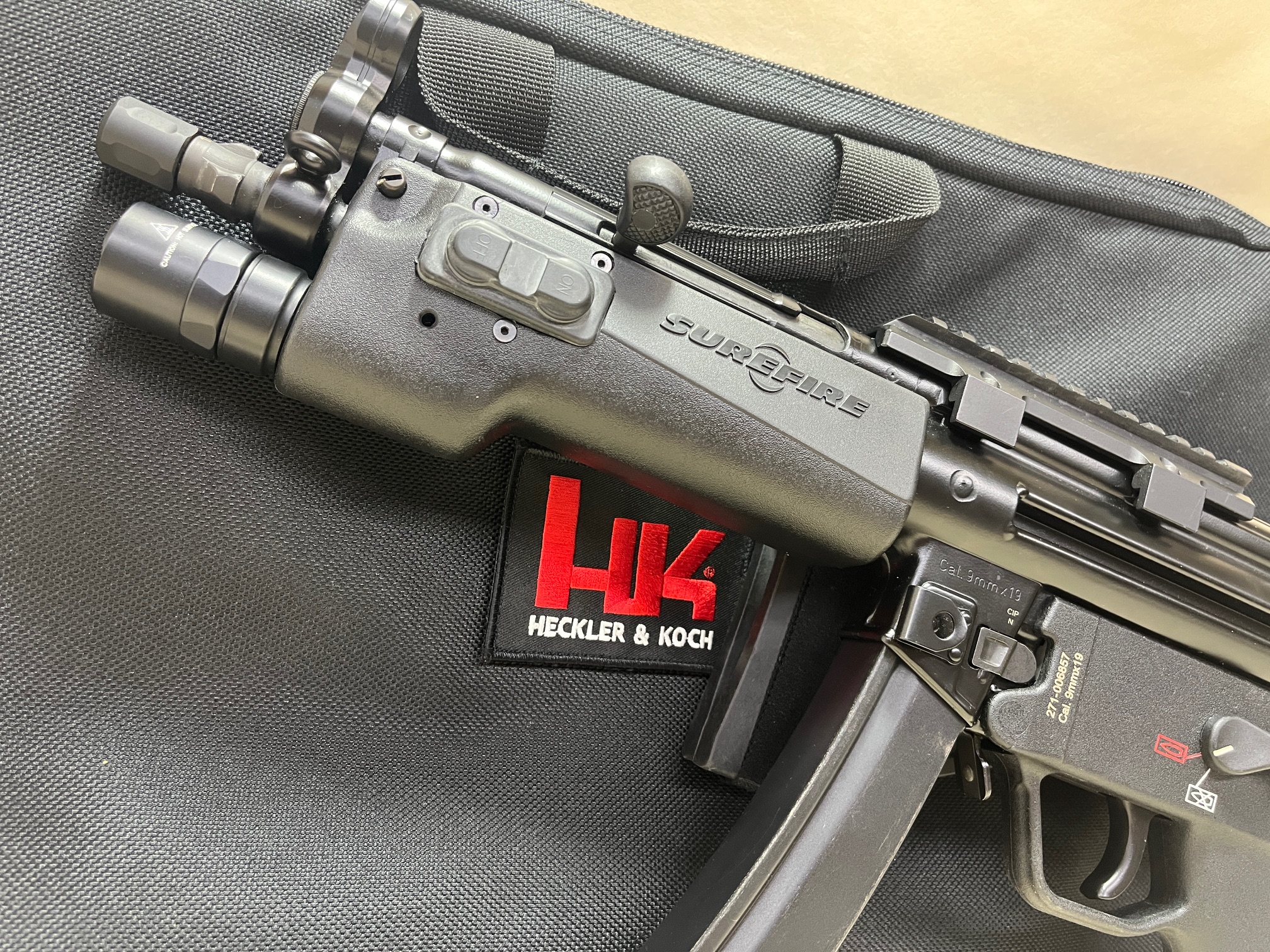 Heckler & Koch SP5 9mm Pistol w/ SureFire Light & SB Tactical Brace