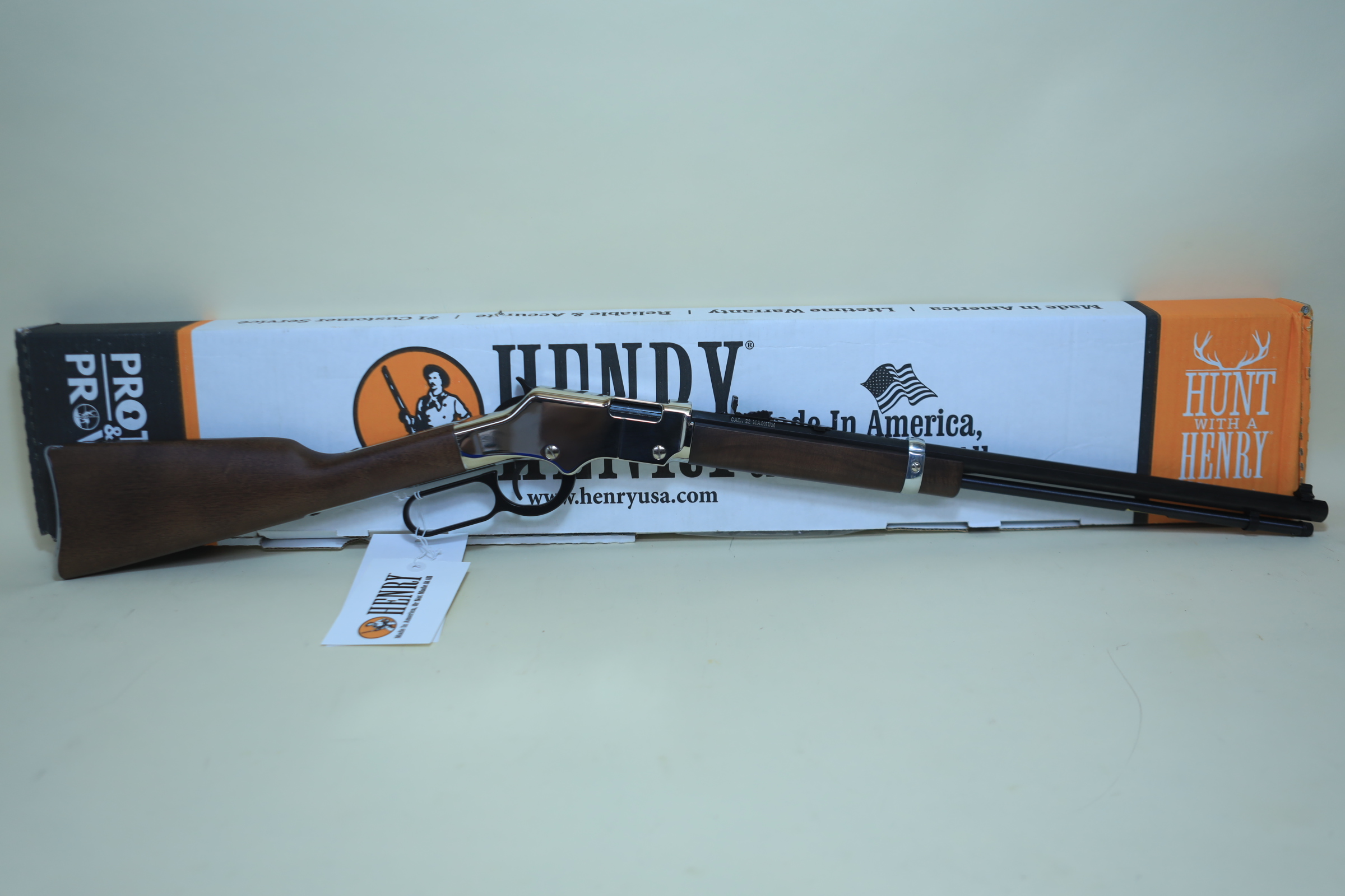 Henry Silver Boy .22 WMR Lever Action Rifle – Polished Nickel Receiver, 20" Octagon Barrel
