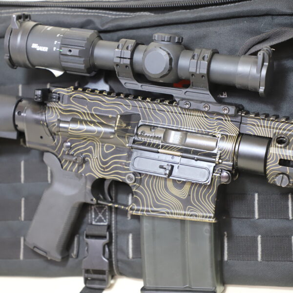 HK MR762A1 7.62x51 NATO — Topographic Pattern Finish w/ SIG SAUER Optic + Tan Rail Light