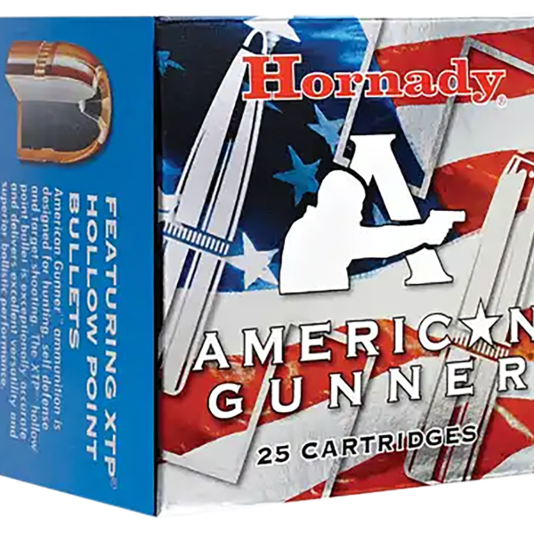 HORNADY 90224 AMERICAN GUNNER 9MM+P 124 GRAIN XTP HP 25 RNDS