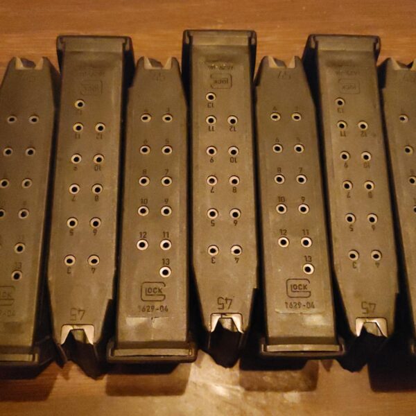 Lot of Seven (7) Used Glock 21/41 45 ACP 13 Round Magazines