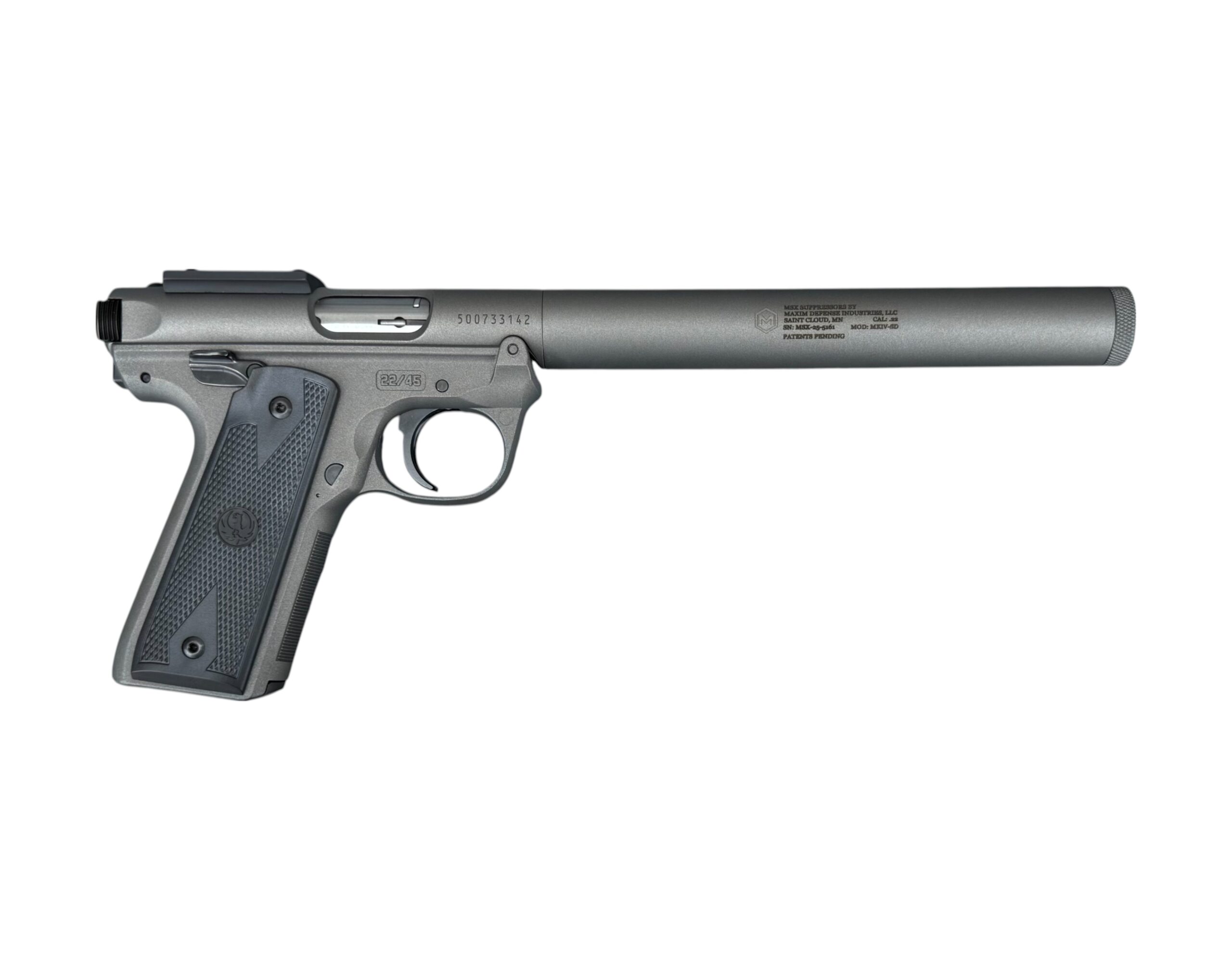 Maxim Ruger Mark IV 22/45 22 LR Integral Silencer / Suppressor Combo Urban Gray MKIV-SD MXM-49210