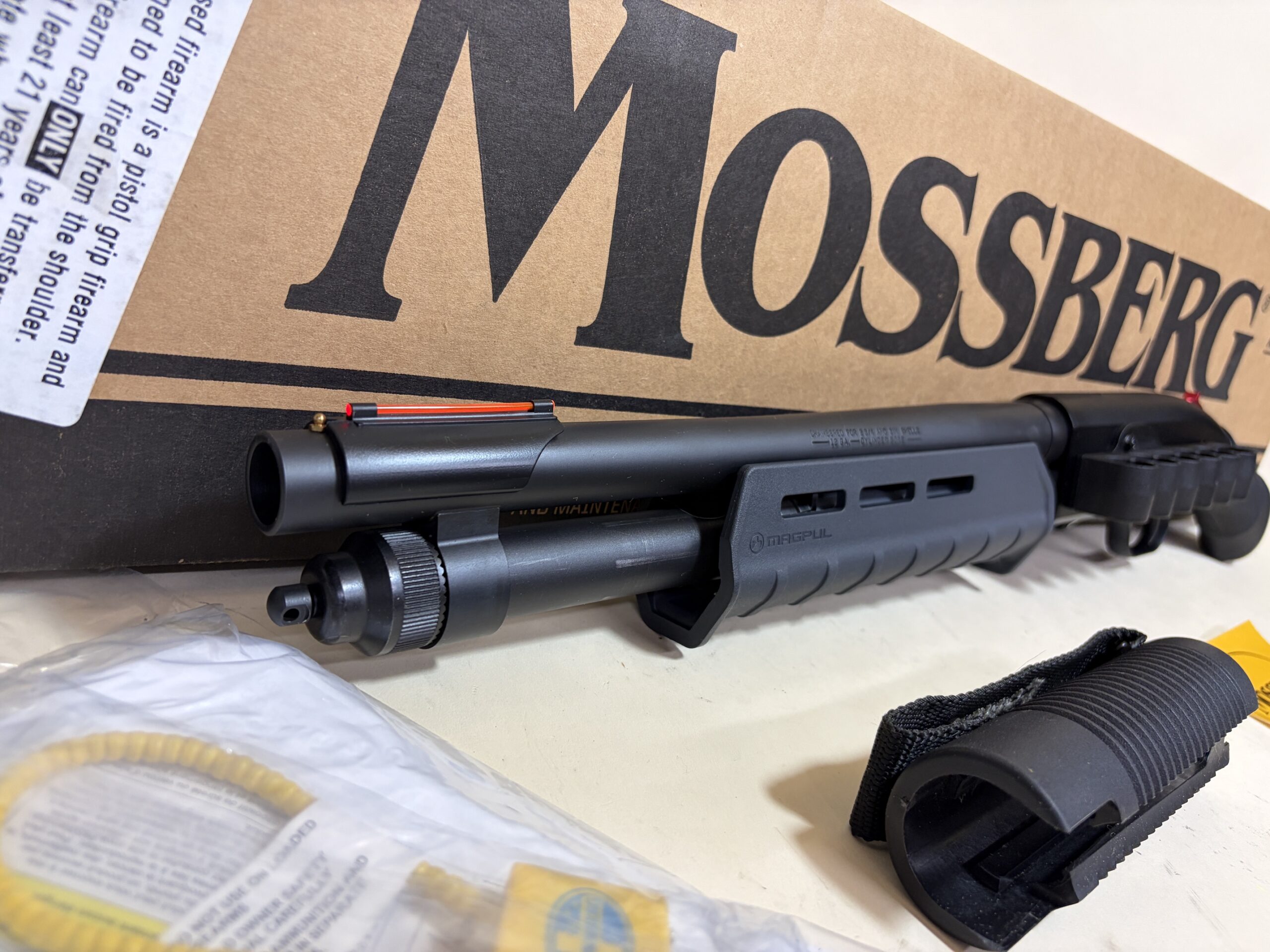 Mossberg 590 Shockwave 12 Ga M-LOK Forend, Shell Holder & Red Safety