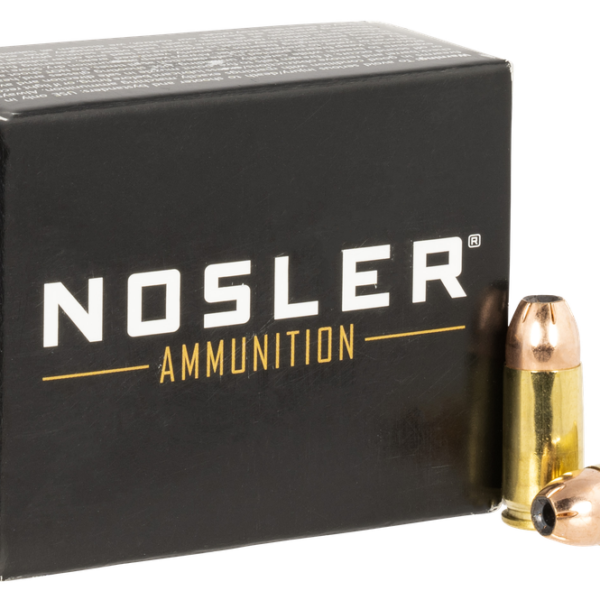NOSLER 51285 ASP HANDGUN 9MM 115 GRAIN JHP 20 RNDS