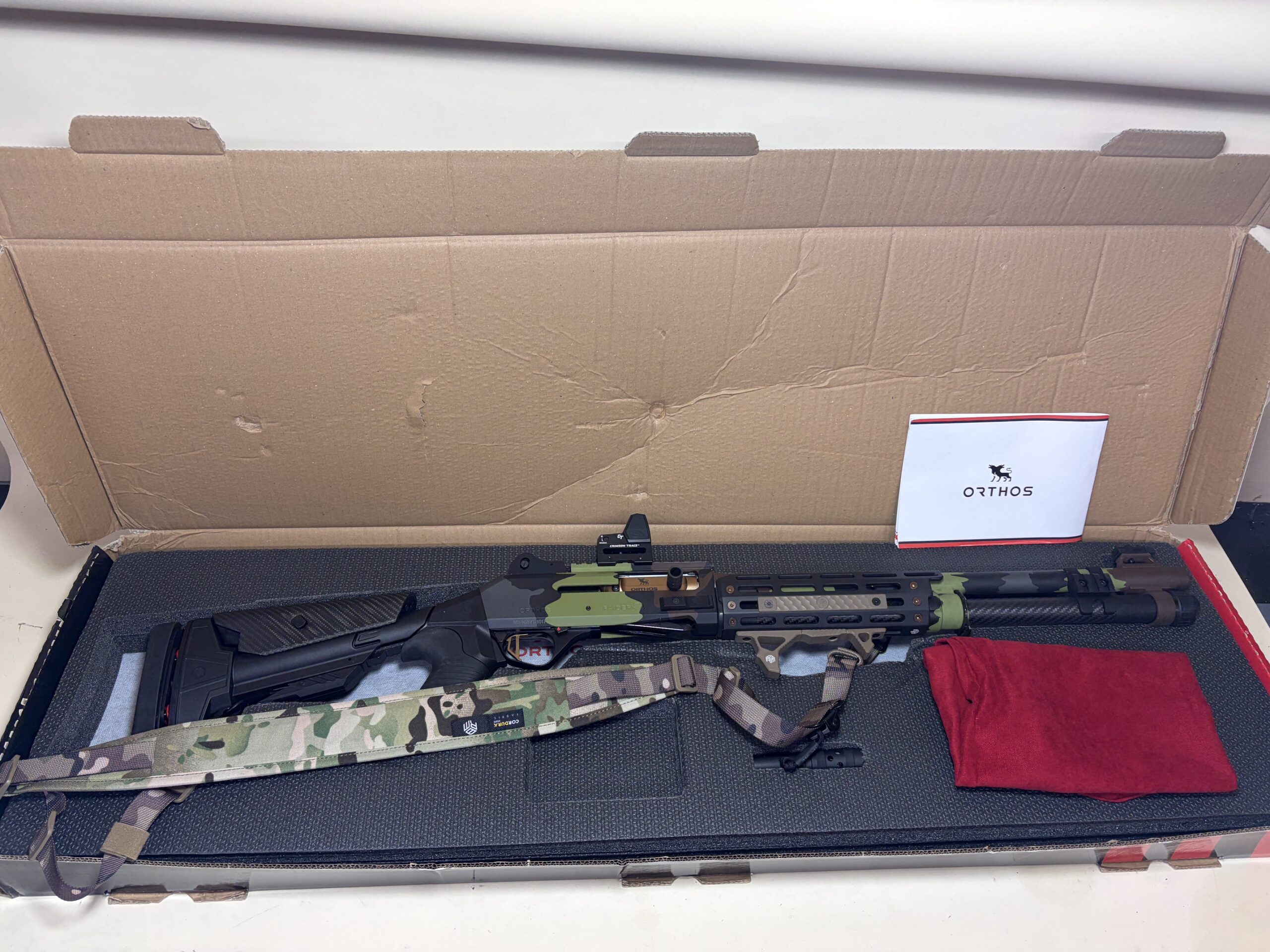 Orthos Raider S4 Competition Highland Elite 12 Gauge Semi-Auto Shotgun 18.5" Highland Camo w/ Crimson Trace Red Dot & Sling