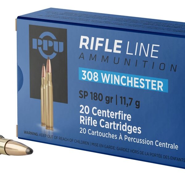 PPU PP3083 STANDARD RIFLE 308 WIN 180 GRAIN SOFT POINT 20 RNDS