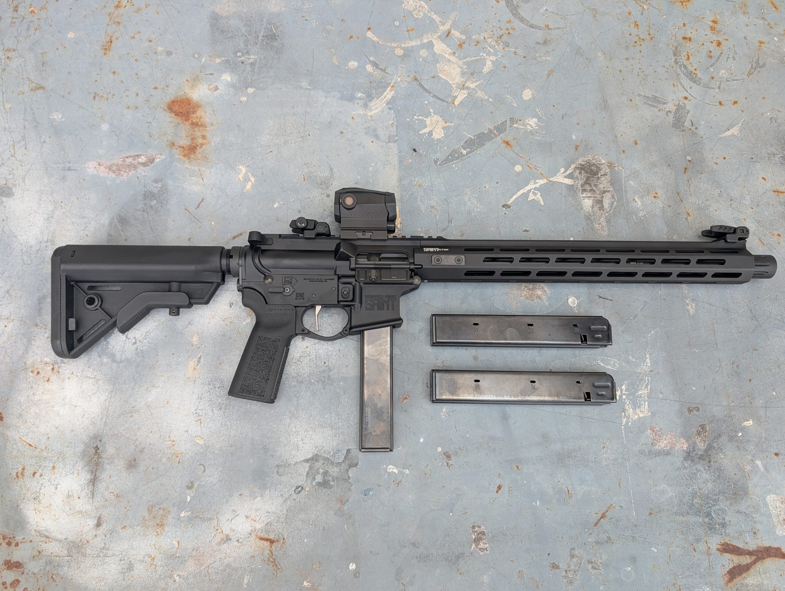 Pre-owned Springfield Saint Victor 9mm 16" Carbine Sig Romeo5 XDR 32+1 3 Mags