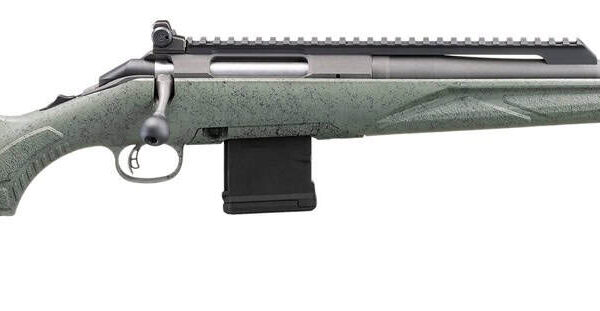 Ruger 46965 American II Scout 5.56 NATO 10+1 16.10" Cobalt Cerakote Threaded Barrel, Alloy Steel Receiver w/Scope Rail, Leaf Green Splatter Adj LOP...