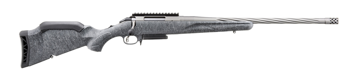 Ruger American Gen 2 Grey Splatter 7mm-08 20" Threaded Barrel 3-Rounds 46903