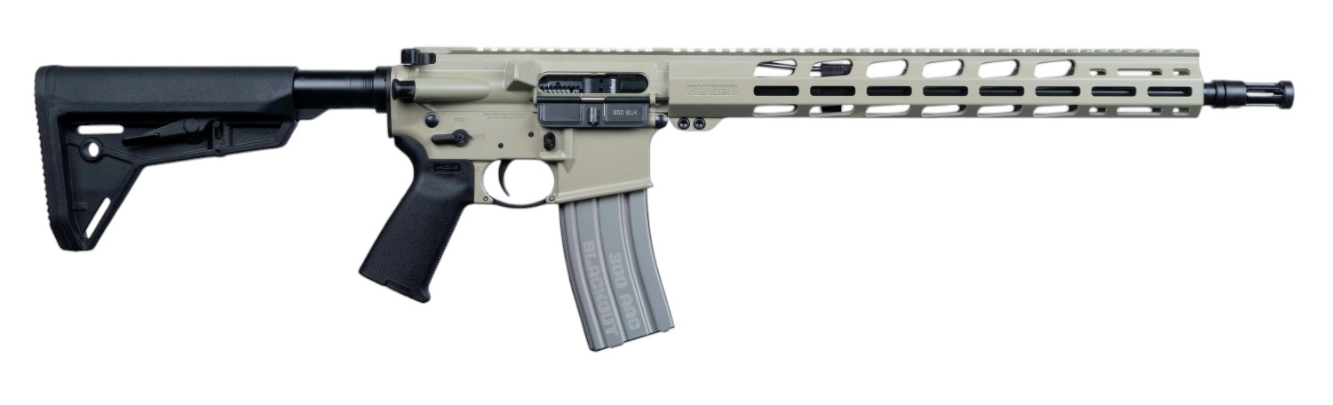 Ruger AR-556 MPR 300 Blackout Desert Verde Cerakote 16" Barrel 8555