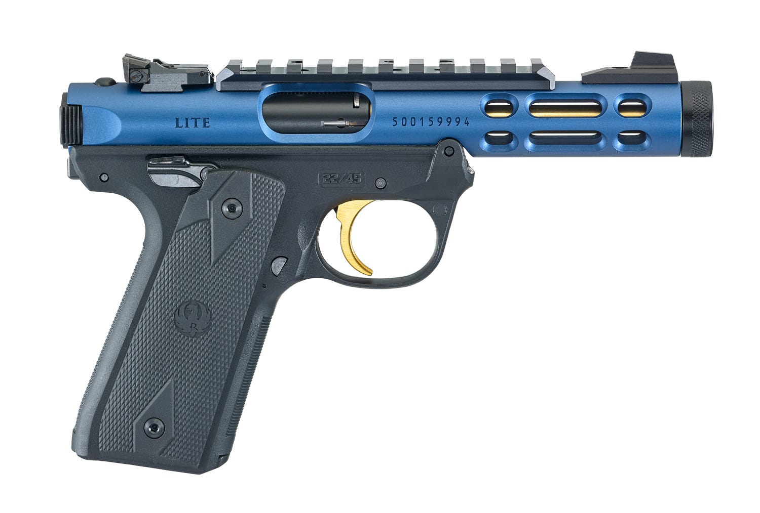 Ruger Mark IV 22/45 Lite 22 LR Blue / Gold Threaded Barrel 43932