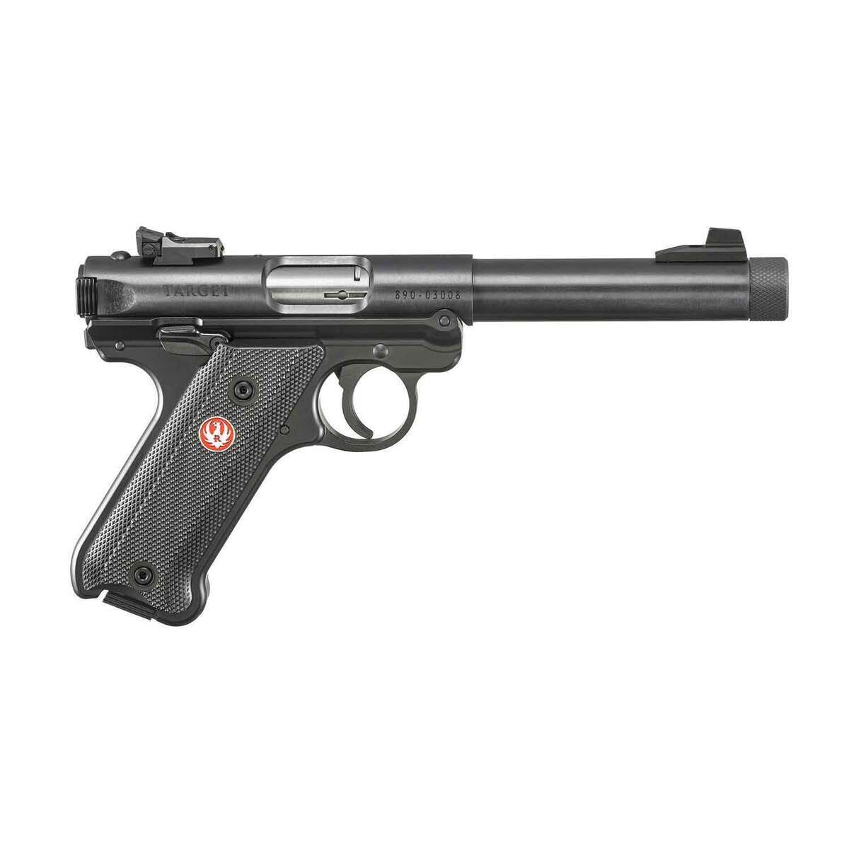 Ruger Mark IV Target Blued Threaded 22 Long Rifle Pistol - Blue/Black, 5.5" Barrel, 10+1 Rounds, Polymer Grips - 40178